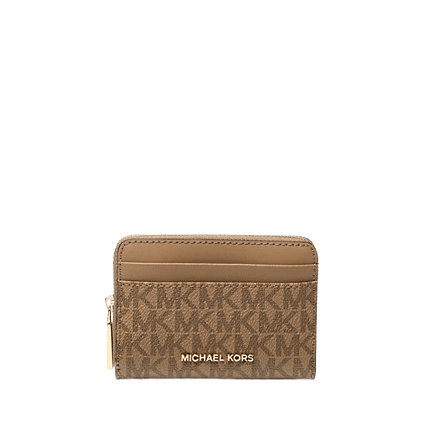 Michael Kors Portacarte Zip - Around Jet Set Piccolo Husk Logato - STANGA Pelletteria