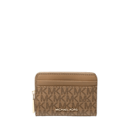 Michael Kors Portacarte Zip - Around Jet Set Piccolo Husk Logato - STANGA Pelletteria