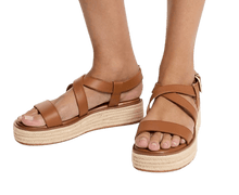 Carica l&#39;immagine nel visualizzatore di Gallery, Michael Kors Sandalo Stile Espadrilla Lynne In Pelle Con Plateau Lugagge - STANGA Pelletteria
