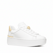 Carica l'immagine nel visualizzatore di Gallery, Michael Kors Sneaker Dottie Lace Up Con Plateau White/Pale Gold - STANGA Pelletteria
