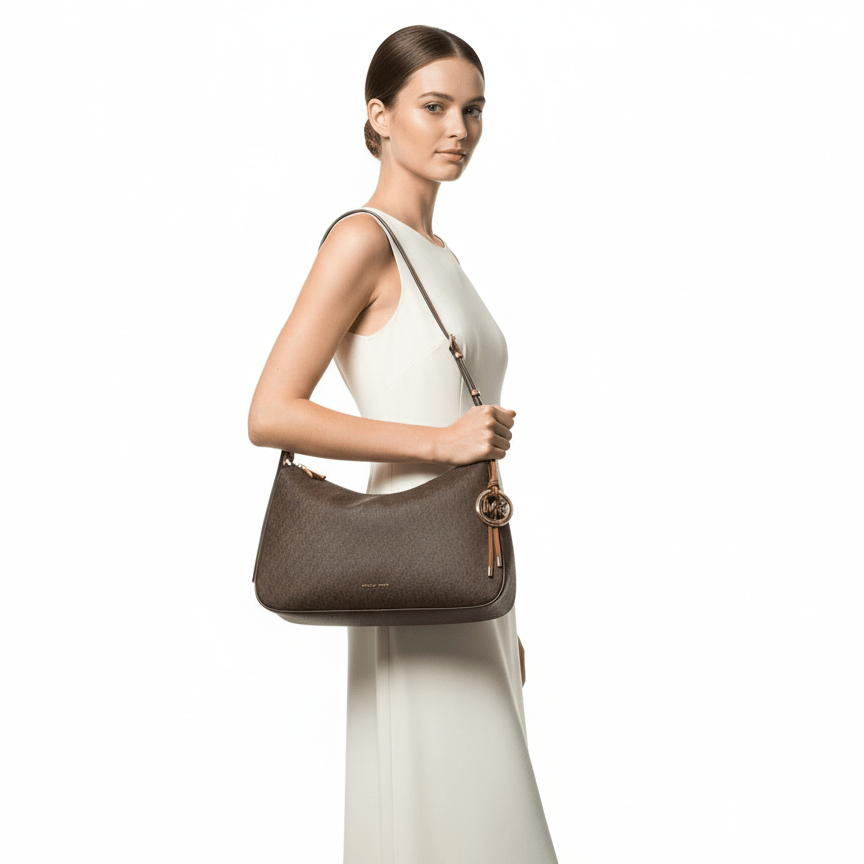 Micheal Kors Nolita Media Con Logo Bronzo Ghianda - STANGA Pelletteria