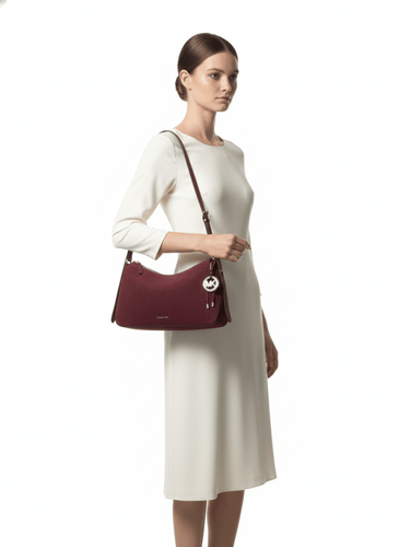 Micheal Kors Nolita Media In Nabuk Rosso Scuro - STANGA Pelletteria