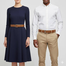 Carica l&#39;immagine nel visualizzatore di Gallery, Orciani Cintura classica Cocco Fianco Lucido 3 cm Miele - STANGA Pelletteria
