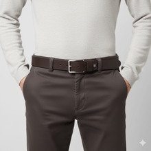 Carica l&#39;immagine nel visualizzatore di Gallery, Piquadro Cintura uomo con fibbia ad ardiglione Cinture Coll.81 Marrone - STANGA Pelletteria
