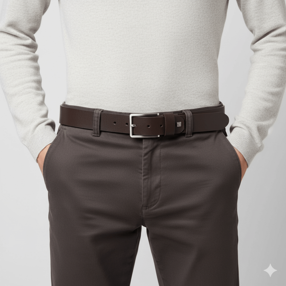 Piquadro Cintura uomo con fibbia ad ardiglione Cinture Coll.81 Marrone - STANGA Pelletteria