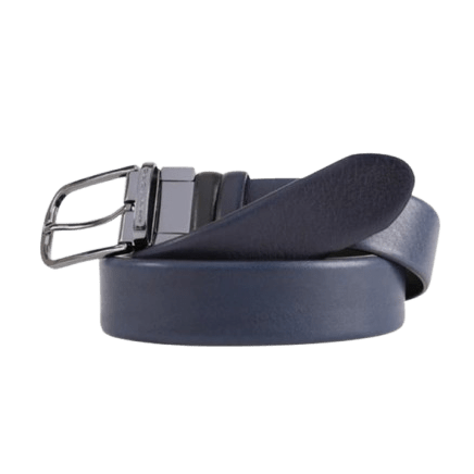 Piquadro Cintura Uomo Reversibile Nera/Blu - STANGA Pelletteria