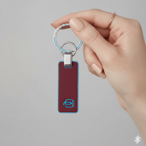 Piquadro Portachiavi con inserto in pelle Square Rosso - STANGA Pelletteria