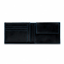 Carica l'immagine nel visualizzatore di Gallery, Piquadro Portafoglio Con Patta E Moneta RFID Blue Square Nero - STANGA Pelletteria
