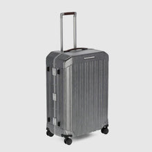 Carica l&#39;immagine nel visualizzatore di Gallery, Piquadro Trolley Medio Rigido a Quattro Ruote Nero Cuoio - STANGA Pelletteria

