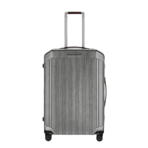 Piquadro Trolley Medio Rigido a Quattro Ruote Nero Cuoio - STANGA Pelletteria