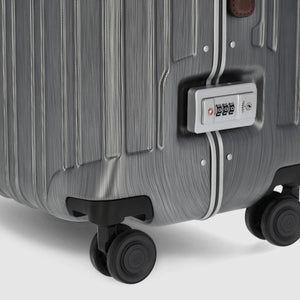 Piquadro Trolley Medio Rigido a Quattro Ruote Nero Cuoio - STANGA Pelletteria