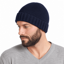 Carica l'immagine nel visualizzatore di Gallery, Riviera Berretto In Cashmere Cupola Rasata Marine - STANGA Pelletteria
