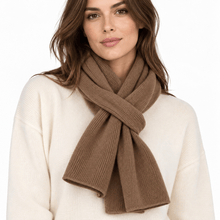 Carica l'immagine nel visualizzatore di Gallery, Riviera Collo In Cashmere Con Asola Donna Legno - STANGA Pelletteria
