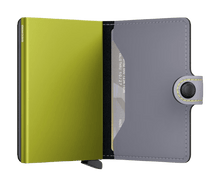 Carica l&#39;immagine nel visualizzatore di Gallery, Secrid Miniwallet Matte Grey - Lime - STANGA Pelletteria
