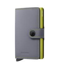 Carica l&#39;immagine nel visualizzatore di Gallery, Secrid Miniwallet Matte Grey - Lime - STANGA Pelletteria
