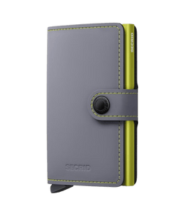Secrid Miniwallet Matte Grey - Lime - STANGA Pelletteria