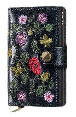 Secrid Premium Miniwallet Stich Floral Black - STANGA Pelletteria
