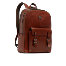 Carica l'immagine nel visualizzatore di Gallery, The Bridge Galileo Zaino Porta Pc Uomo Due Zip Marrone - STANGA Pelletteria
