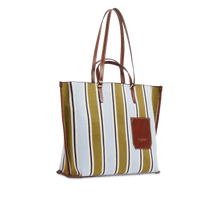 Carica l'immagine nel visualizzatore di Gallery, The Bridge Luna Beach Bag Riga Multi - Marrone - STANGA Pelletteria
