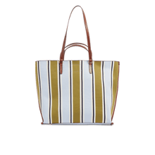 Carica l'immagine nel visualizzatore di Gallery, The Bridge Luna Beach Bag Riga Multi - Marrone - STANGA Pelletteria
