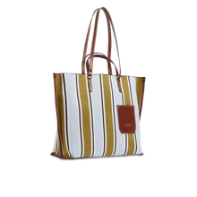 Carica l'immagine nel visualizzatore di Gallery, The Bridge Luna Beach Bag Riga Multi - Marrone - STANGA Pelletteria
