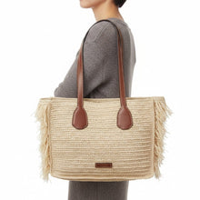 Carica l'immagine nel visualizzatore di Gallery, The Bridge Luna Shopping Rafia - STANGA Pelletteria
