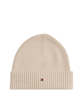 Tommy Hilfiger Berretto con Cashmere e Bandierina Ricamata Beige - STANGA Pelletteria