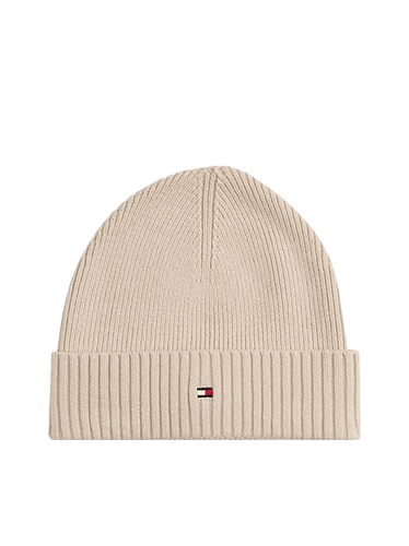 Tommy Hilfiger Berretto con Cashmere e Bandierina Ricamata Beige - STANGA Pelletteria