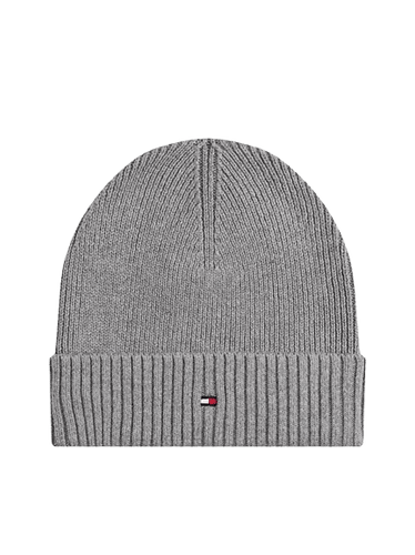 Tommy Hilfiger Berretto con Cashmere e Bandierina Ricamata Grigio Chiaro - STANGA Pelletteria