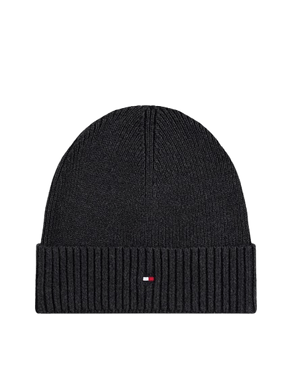 Tommy Hilfiger Berretto con Cashmere e Bandierina Ricamata Grigio Scuro - STANGA Pelletteria