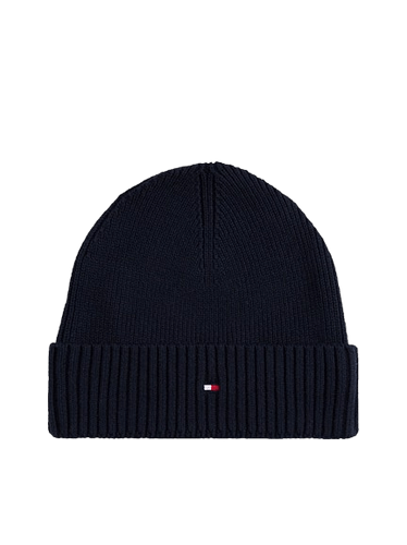 Tommy Hilfiger Berretto con Cashmere e Bandierina Ricamata Space Blue - STANGA Pelletteria