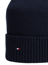 Carica l&#39;immagine nel visualizzatore di Gallery, Tommy Hilfiger Berretto con Cashmere e Bandierina Ricamata Space Blue - STANGA Pelletteria
