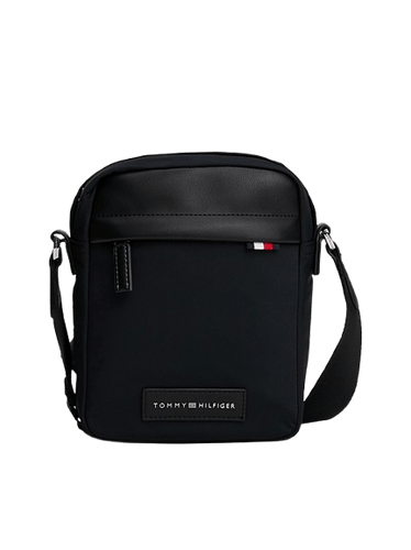 Tommy Hilfiger Borsa Reporter con Tracolla e Patch Logo Nero - STANGA Pelletteria