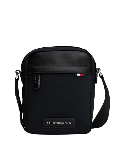 Tommy Hilfiger Borsa Reporter con Tracolla e Patch Logo Nero - STANGA Pelletteria