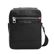 Tommy Hilfiger Borsa reporter Signature zigrinata Black - STANGA Pelletteria