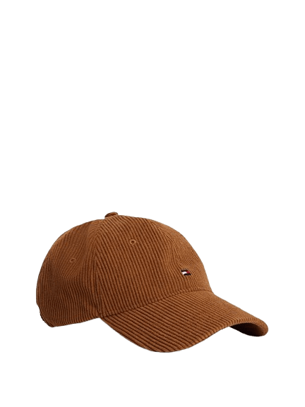 Tommy Hilfiger Cappello da Baseball in Velluto a Coste Cognac - STANGA Pelletteria