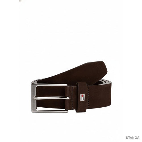 Tommy Hilfiger Cintura in Pelle con Bandierina sul Passante Testa di Moro - STANGA Pelletteria