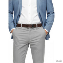 Carica l&#39;immagine nel visualizzatore di Gallery, Tommy Hilfiger Cintura Reversibile Denton in Pelle Testa di Moro/Nero - STANGA Pelletteria
