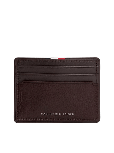 Tommy Hilfiger Porta Carte di Credito Corporate in Pelle Cofee Bean - STANGA Pelletteria