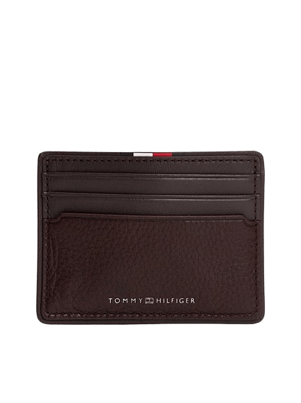 Tommy Hilfiger Porta Carte di Credito Corporate in Pelle Cofee Bean - STANGA Pelletteria