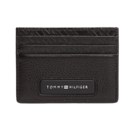 Tommy Hilfiger Porta carte di credito TH Monogram in pelle Black - STANGA Pelletteria