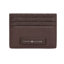 Carica l&#39;immagine nel visualizzatore di Gallery, Tommy Hilfiger Porta carte di credito TH Monogram in pelle Coffee Bean - STANGA Pelletteria
