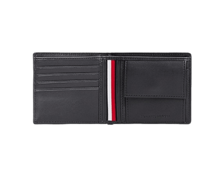 Tommy Hilfiger Portafogli bifold Corporate in pelle liscia Space Blue - STANGA Pelletteria