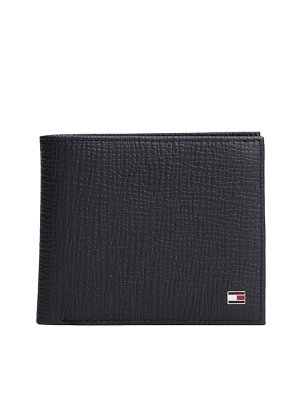 Tommy Hilfiger Portafogli Bifold in Pelle Con Bandierina Blu - STANGA Pelletteria