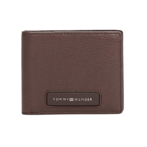 Tommy Hilfiger Portafogli bifold TH Monogram in pelle Coffee Bean - STANGA Pelletteria