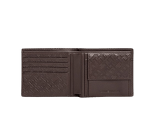 Carica l&#39;immagine nel visualizzatore di Gallery, Tommy Hilfiger Portafogli bifold TH Monogram in pelle Coffee Bean - STANGA Pelletteria
