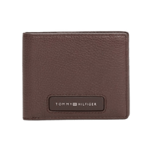 Carica l&#39;immagine nel visualizzatore di Gallery, Tommy Hilfiger Portafogli bifold TH Monogram in pelle Coffee Bean - STANGA Pelletteria
