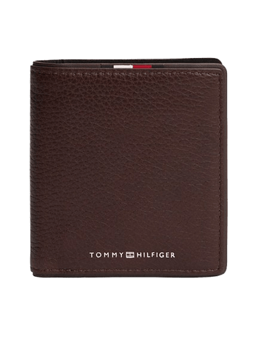 Tommy Hilfiger Portafogli Trifold Corporate in Pelle Coffee Bean - STANGA Pelletteria