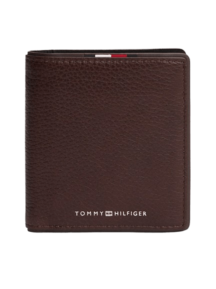 Tommy Hilfiger Portafogli Trifold Corporate in Pelle Coffee Bean - STANGA Pelletteria