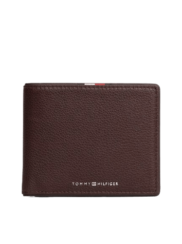 Tommy Hilfiger Portafoglio Bifold Corporate in Pelle Coffee Bean - STANGA Pelletteria
